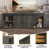 Coolmee 70 inch TV Stand for up to 75 Inch TVs with Power Outlet, Farmhouse Entertainment Center with Sliding Barn Doors and Storage Cabinets - 4 of 4