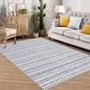 Washable Geometric Living Room Rugs, Indoor Farmhouse Non Slip Bedroom Carpet, Large Stain Resistant Dining Room Rugs - 3 of 4