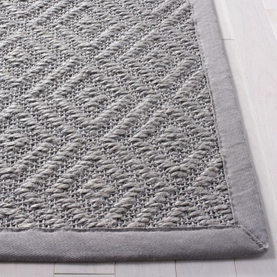 Light Grey Hand-Knotted Sisal Area Rug 2' x 3'