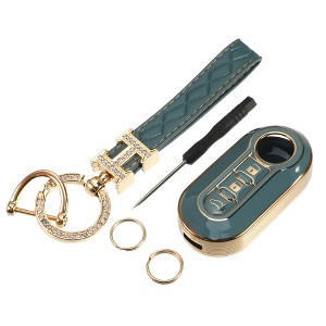Unique Bargains 3-Button Key Fob Cover Kit Compatible for Fiat 500 500C - 1 of 4