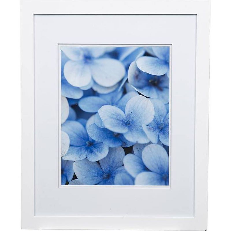 Gallery Solutions 16&#34;x20&#34; Flat White Wall Frame with Double White Mat 11&#34;x14&#34; Image, 1 of 6