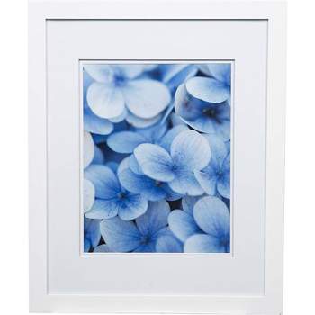 Gallery Solutions 16"x20" Flat White Wall Frame with Double White Mat 11"x14" Image