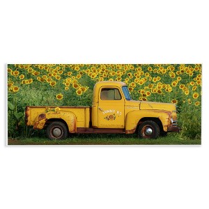 Stupell Industries Yellow Pickup in Sunflower Field, 17" x 7" - 1 of 4