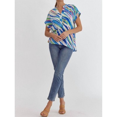 Women's Tiger V-Neck Top - entro