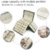 3-Layer Leather Jewelry Organizer Box, Large Storage Case for Earrings, Rings, Necklaces & Watches, Olive Green - 3 of 4