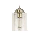 5.25" 1-Light Metal Bath Vanity Wall Sconce with Glass Shade Silver - Cresswell Lighting