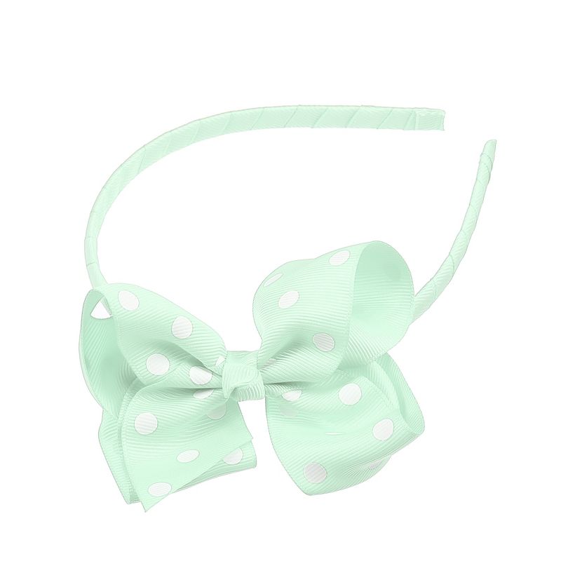 Unique Bargains Polka Dot Bow Headband Fashion Cute Polyester Hairband for Teenager 6.7x4.7 Inch, 1 of 7