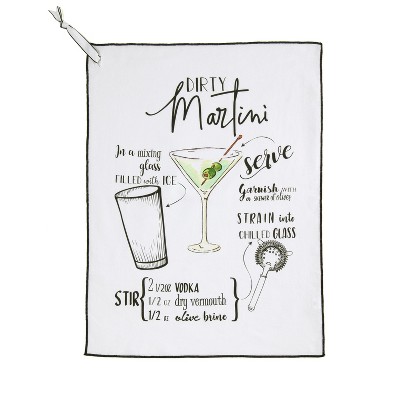 Dirty Martini Tea Towel,White