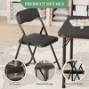 3-Piece Kids Folding Table & Chairs Set, PU Cushion, Black/Beige/Gray - 3 of 4