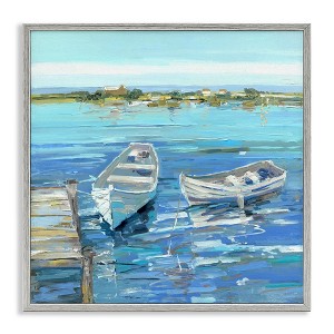 Stupell Industries Serene Rowboats at Dock, 12" x 12" - 1 of 4