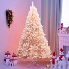 Costway 6ft/7ft Pink Christmas Tree Hinged Full Fir Tree Metal Season - 3 of 4