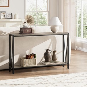 43" Console Table, V Design, 2-Tier Entryway Table with Storage, Industrial Console Table for Entryway, Living Room - 1 of 4