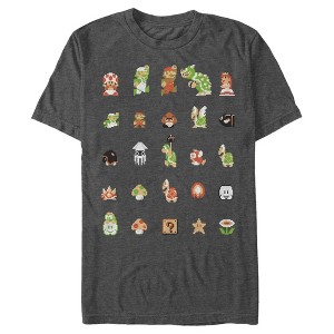 Men's Nintendo Super Mario Bros Pixel Cast T-Shirt - 1 of 4