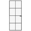 vidaXL Interior Door Black 32.7"x79.3" Tempered Glass&Aluminum Slim - 3 of 4