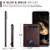 Generic RFID Blocking Slim Bifold Genuine Leather Minimalist Front Pocket Wallets for Men - 2 of 4