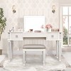 Vanity Table,Vanity Table With Flip-Top Mirror And Drawers,Vanity Table And Stool,Flip Up Dressing Table,Vanity Set For Bedroom-Cuddlewood - 3 of 4