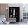 Depot E-Shop 120 Mirrored Armoire, Double Door Cabinet, Two Drawers, Metal Hardware, Rods, Four Shelves - 3 of 4