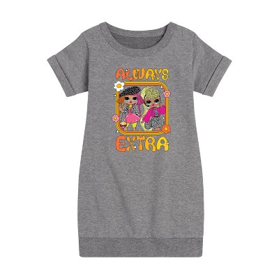 Girls' - LOL Surprise! - Always Extra Graphic Short Sleeve Fleece Dress