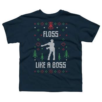 Boy's Design By Humans Floss Like A Boss Ugly Christmas Sweater By shirtpublic T-Shirt