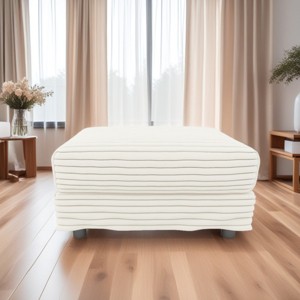 FONTOI Ottomans and Benches Plush Corduroy Ottoman Low Bench, Living Room Ottoman, End of Bed Bench for 4, Bedroom Ottoman, Beige, 31.5"*23.6"*15.76" - 1 of 4