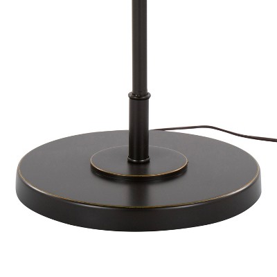 63" Oil Rubbed Bronze Arc Floor Lamp with Beige Linen Shade