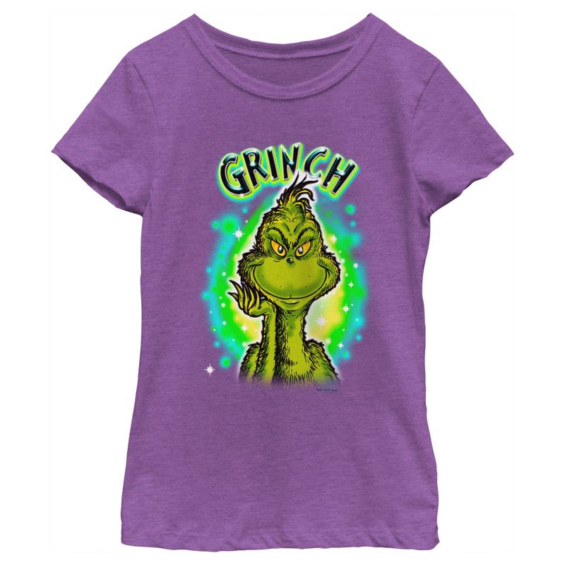 Girl's Dr. Seuss Airbrush Grinch T-Shirt, 1 of 5