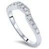 Pompeii3 14K White Gold 3/8ct Diamond Wedding Anniversary Curved Guard Ring - 4 of 4