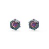 Steeltime Men's stainless steel and simulated multi colored diamonds stud earrings. Color Options: Silver, Multi - 2 of 4