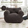 MOONMISS Teddy Fabric Bean Bag Sofa Chair with Armrests Stuffed High-Density Foam in Living Room,Bedroom Reading - 4 of 4