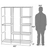 Racxily Portable Fabric Wardrobe Closet Organizer with Hanging Rod and 8 Shelves, Non-Woven Dustproof Cover, Waterproof Tiers - 2 of 4