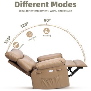 coucheta Manual Recliner Sofa Massage Recliner PU Recliner Sofa Comfortable Adjustable Recliner for Living Room with Massage Function - 1 of 4