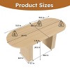 63" Oval Dining Table for 6 with Wood Strip Base, Farmhouse Kitchen Table in Natural Finish for Dining Room, Wood Pedestal Dining Table-Koiai - 3 of 4
