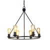 Chloe Lighting Ironclad Industrial-Style Matt Black Finish 6 Light Large Pendant 22" Wide - 3 of 4