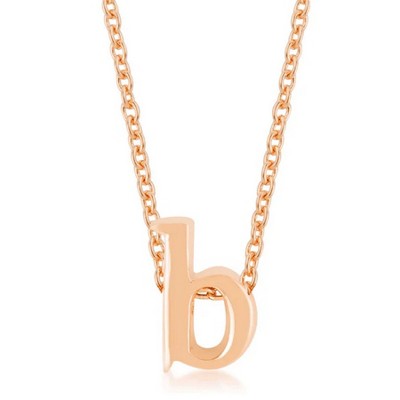 ShineHigh Rose Gold Initial Pendant Necklaces – Personalized Alphabet Letter NecklaceS in Polished Finish with Adjustable Link Chain