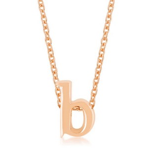 ShineHigh Rose Gold Initial Pendant Necklaces – Personalized Alphabet Letter NecklaceS in Polished Finish with Adjustable Link Chain - 1 of 1