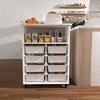 Kitchen Island with Storage,Portable Kitchen Island on Wheels,Compact Rolling Cabinet & Moveable Side Table - 3 of 4