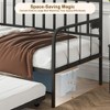 Kumasinova Twin Over Full Metal Bunk Bed with Trundle – Black Frame, No Box Spring Needed, Metal Bed Frame with Guardrails & 2 Ladders for Kids - 4 of 4
