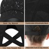 Nertpow Womens Ponytail Hat Baseball Cap, Adjustable Criss Cross Baseball Cap High Bun Unisex Quick Drying Trucker Hats - 2 of 4