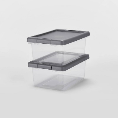 Photo 1 of 2pk Small Latching Clear Storage Box - Brightroom