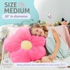 Butterfly Craze Daisy Lounge Flower Pillow - Medium 20 Inches, Cozy & Stylish Floor Cushion, Plush Microfiber - Machine Washable, Pink - 3 of 4