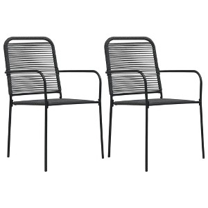 vidaXL Garden Chairs 2 pcs Cotton Rope and Steel Black - 1 of 4