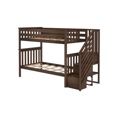 Side view of bunk bed with ladder