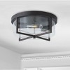 Dewdrop Farmhouse Flush Mount Light, Bronze Metal Frame with Bubble Glass, Ceiling Fixture for Hallway - 2 of 4