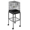 45'' Metal Bird Cage with Rolling Stand Storage Shelf and Accessories Detachable Parrot Aviary for Budgies - LAOTIES - 4 of 4
