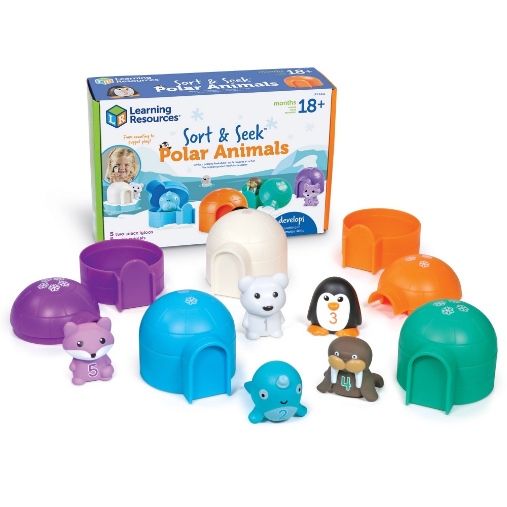 Photos - Educational Toy Learning Resources Sort & Seek Polar Animals: Teaching Charts for Toddler, Preschool; 15 Plastic Pieces 