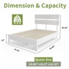 Karl Home Solid Wood Platform Bed Frame , Twin Bed Frame with Headboard Included, Mid Century Modern Bed, White - 2 of 4