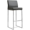 TOV Furniture Denmark Performance Vegan Leather Stool with Silver Base - Set of 2 White 16"W x 18.5"D x 41.3"H - 3 of 4