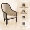 LeisureMod Dining Chair Upholstered in Leather Ripple Back Design with Rubberwood Frame and Legs with Gold Accents Elara Collection - 4 of 4