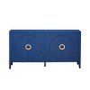 Wood sideboard buffet cabinet,Entrance Way Carved Storage Cabinet  With 4 Doors,Decorative Storage Cabinet-Maison Boucle - 4 of 4
