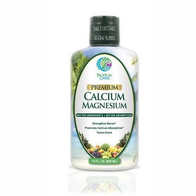 Calcium Magnesium- Smooth Creamy Orange Flavor by Tropical Oasis  -  32 oz Liquid
